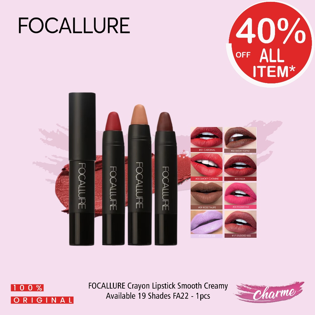 Focallure 19 Colors Warna Matte Crayon Lipstick FA22 FA 22 paket ombre viral lipmatte lip crayon 07