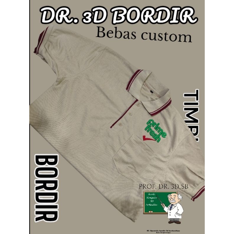 POLO SHIRT CUSTOM BORDIR TIMBUL 3D LOGO I KAOS KERAH |SERAGAM | BISA SATUAN & GROSIR.