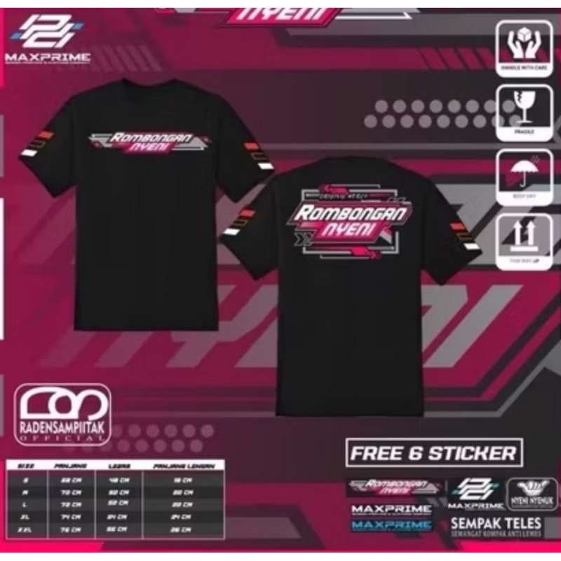 Kaos Rombongan Nyeni V3 T-shirt Baju Distro Rombongan Nyeni Free Seticker