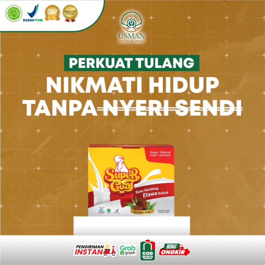 

Supergoat Susu Kambing Bubuk Etawa Gula Aren 1 Box Solusi Nyeri Tulang Sendi Asam Urat Kolestrol