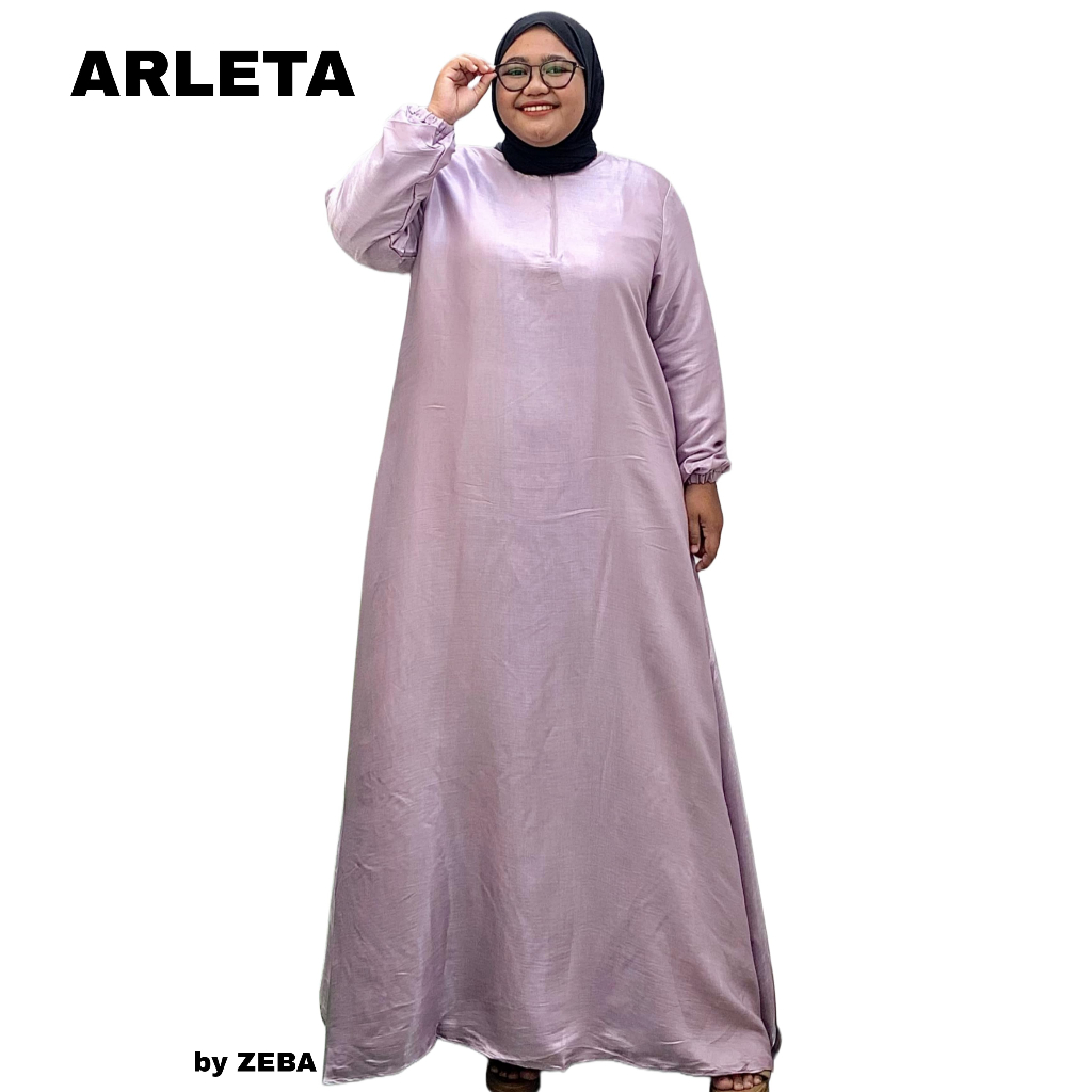 Zeba | Arleta Gamis Pesta Jumbo Mewah Pakai Furing Adem LD 120 130 140 150 Maxi Dress Kondangan