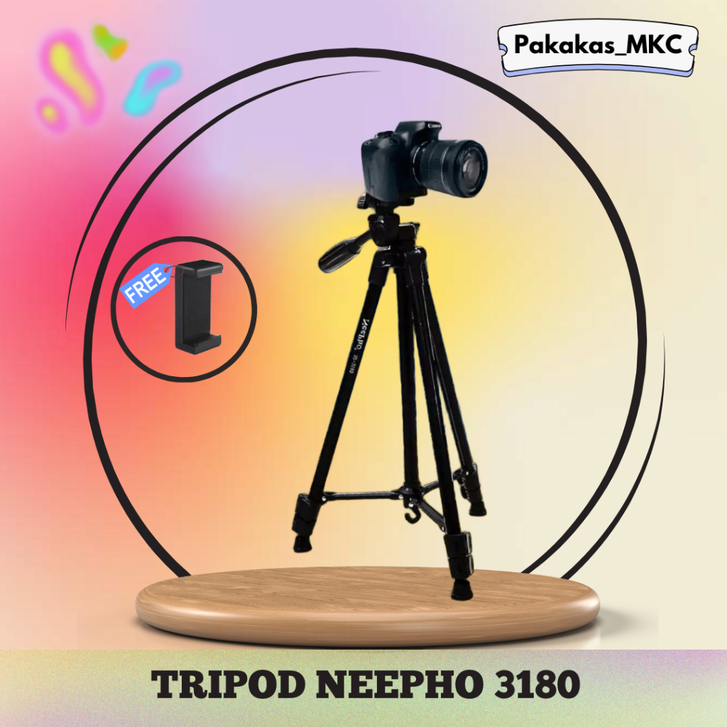 TRIPOD MULTIFUNGSI HANDPHONE KAMERA KUAT DAN KOKOH NEEPHO 3180