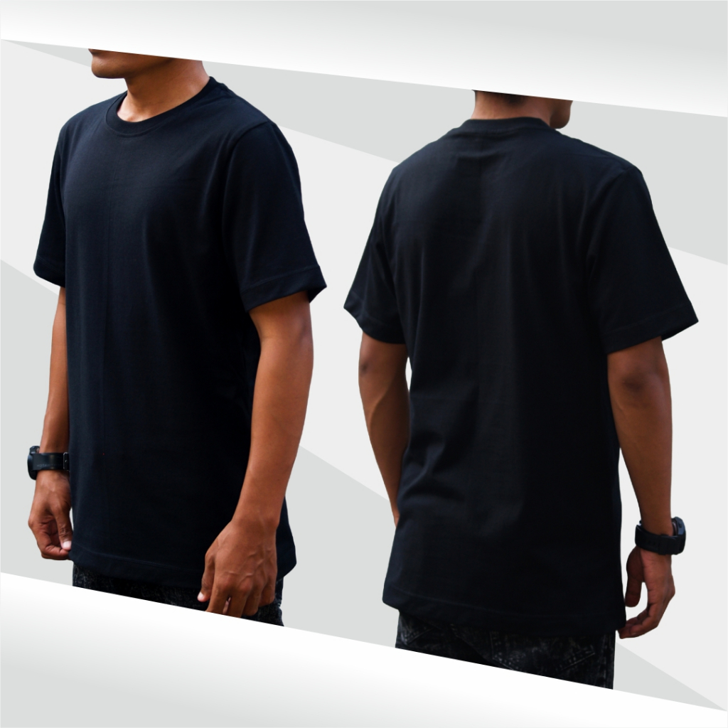 Kaos Polos Katun Combed 24s Hitam