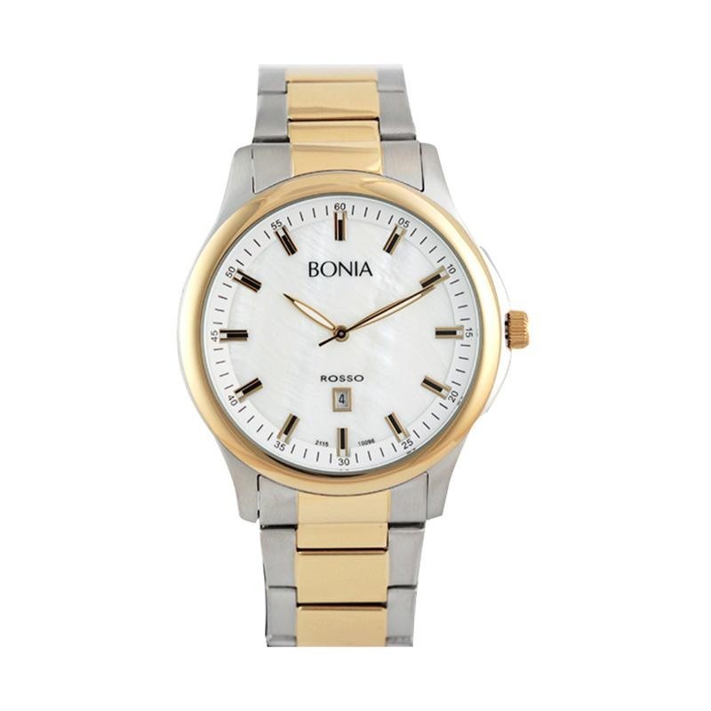 Jam Tangan Pria Bonia BNB10096-1152 Silver Gold Dial Gold