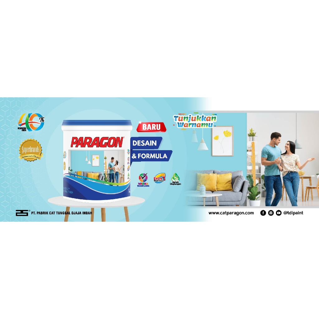 CAT TEMBOK PARAGON MIXING 5 KG WARNA PASTEL