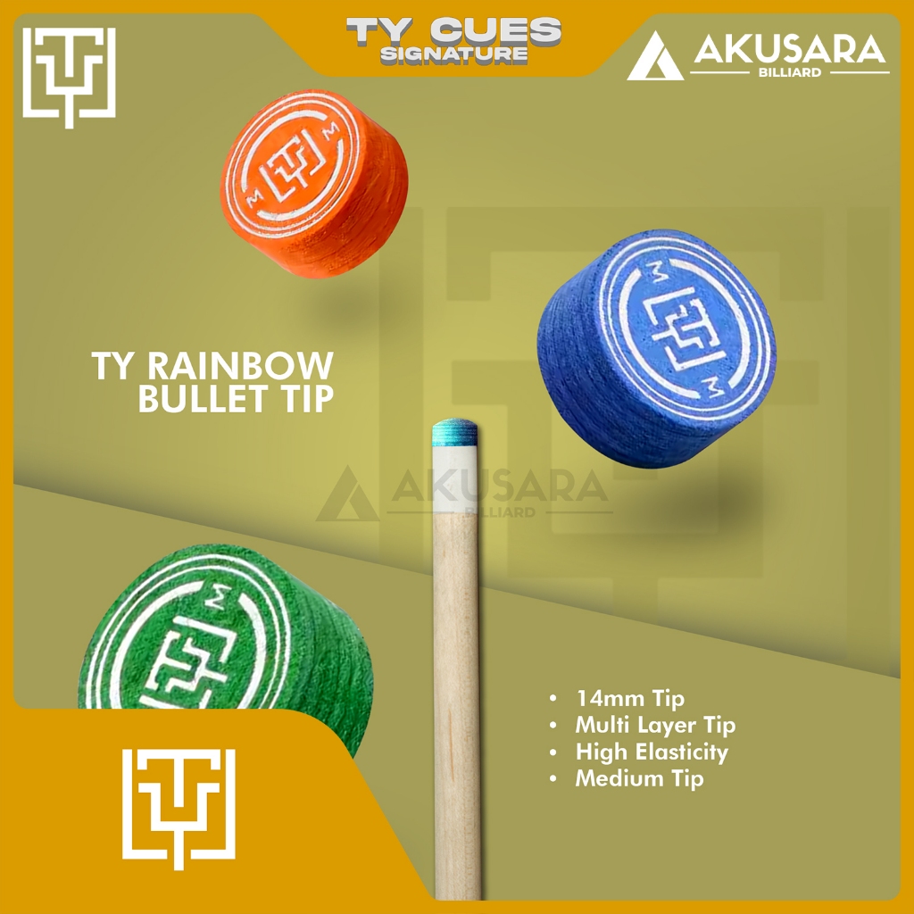 Tip Billiard TY Rainbow Bullet Cue Tip Billiard