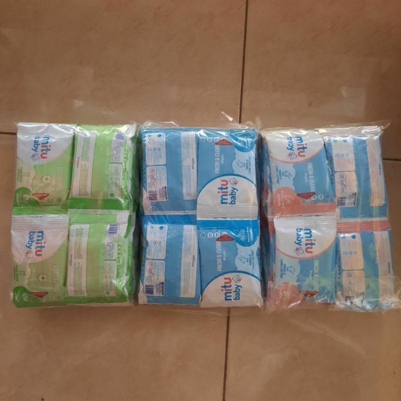 TISU RENTENG KECIL TISU BASAH MITU 1 PAK ISI 12 PS