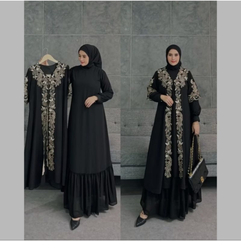 GAMIS ABAYA OUTER TURKEY BORDIR/OUTER LEPAS ABAYA VIRAL