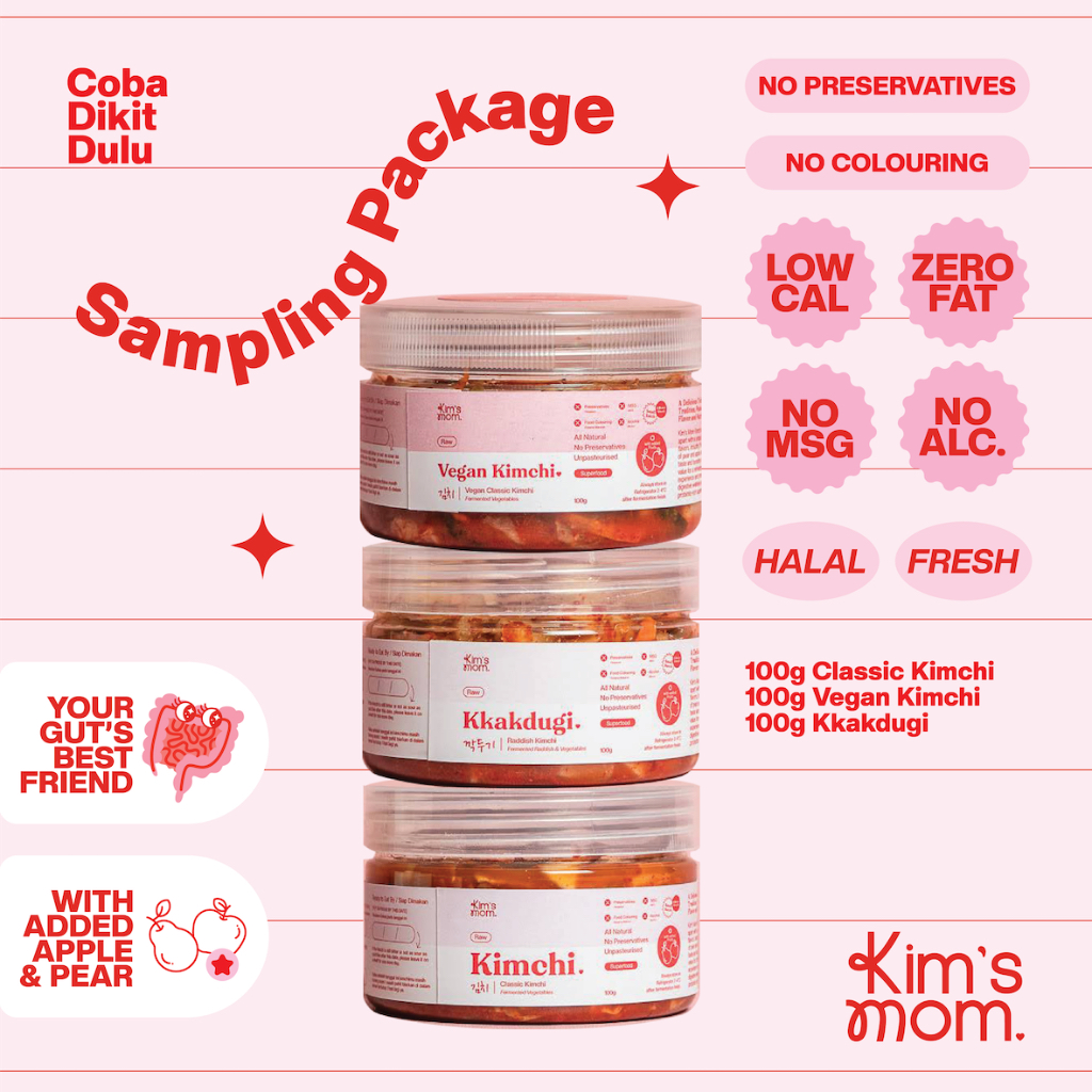 

Sampling Package Kim's Mom Classic + Vegan + Kkakdugi Kimchi