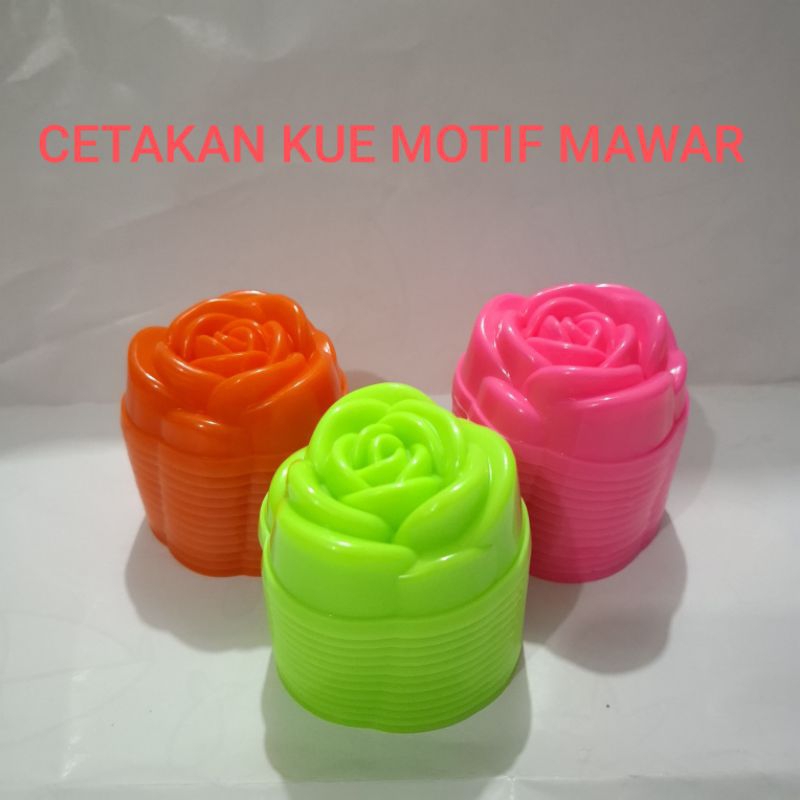 (12 pcs) Cetakan kue / Cetakan apem / Cetakan bolu kukus / Cetakan kue motif mawar