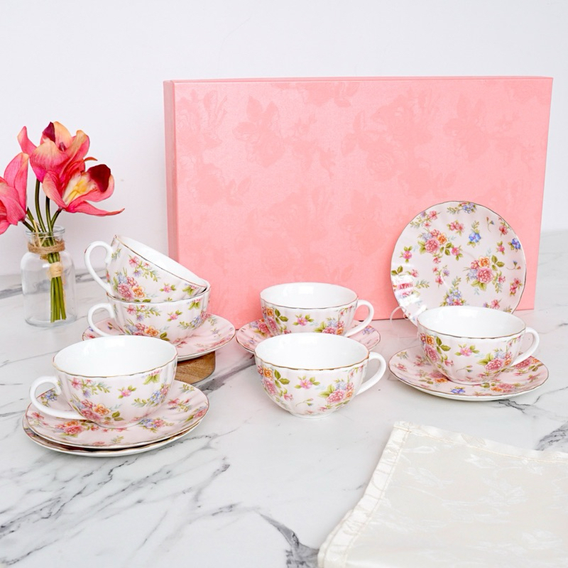 cangkir shabby/tea set shabby /tea set keramik