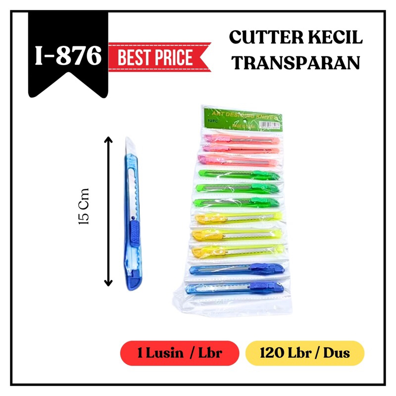 

GROSIR 1Lsn(12pcs) Cutter transparant renteng kecil // Cutter murah // cutter kecil