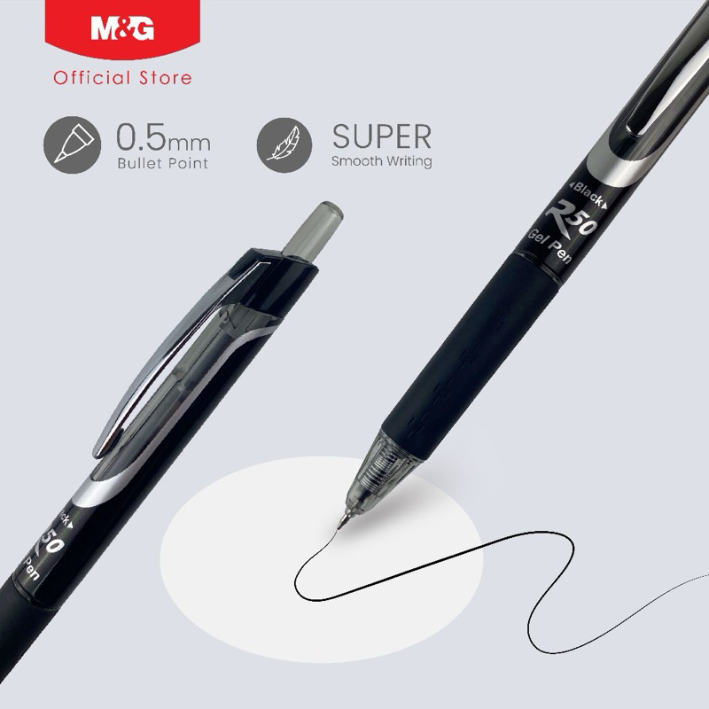 

M&G Retractable Gel Pen 0.5mm Black Fast Drying / gel pen cepat kering