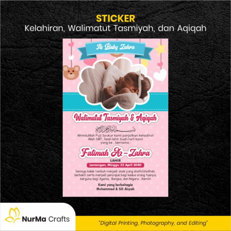 

Stiker Bayi (Walimatut Tasmiyah dan Aqiqah) - Kertas Sticker Bontak / Kertas Art Cartoon