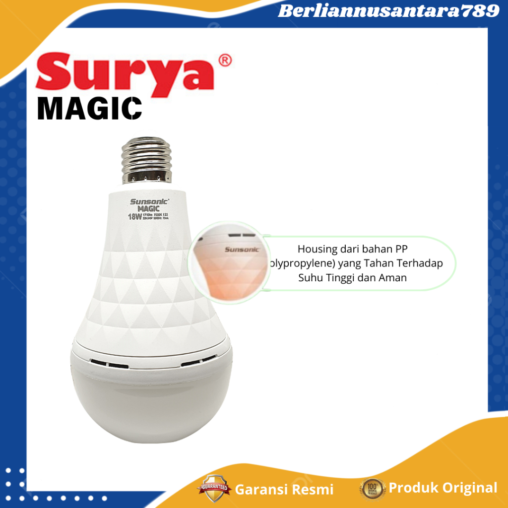 RB Surya Bohlam Lampu Emergency Magic 12Watt Cahaya Putih - Garansi Resmi