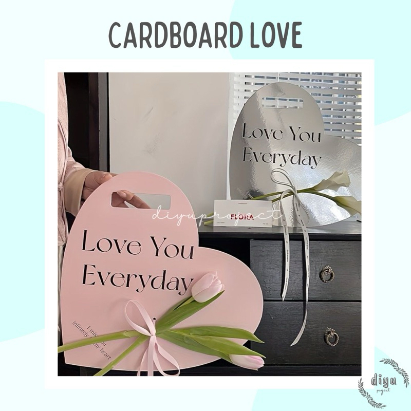 

[READY STOCK] CARDBOARD FLOWER BENTUK LOVE ❗️TIDAK TERMASUK BUNGA❗️| SINGLE FLOWER HOLDER SHAPE LOVE | PAPAN BUNGA SATUAN | DIYU PROJECT