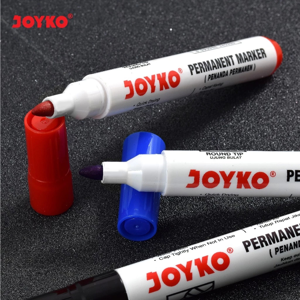 

JOYKO PERMANENT MARKER BLACK BLUE RED SPIDOL PERMANEN JOYKO HITAM