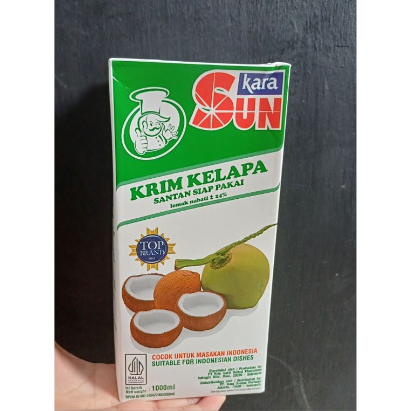 

Sun kara santan 1L krim kelapa siap pakai