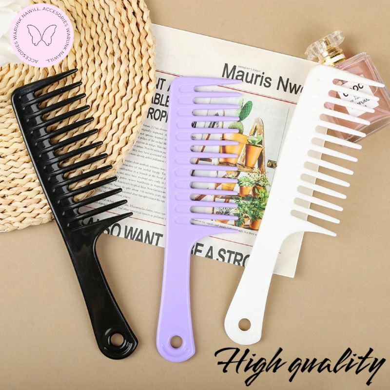 Sisir Jarang Besar Korea Premium Warna Lucu untuk Rambut Lurus, Ikal, Keriting, dan Tebal
