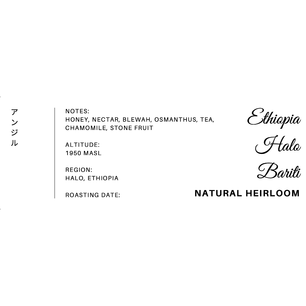 

Kopi Arabika Ethiopia Halo Bariti Natural Heirloom Single Origin Filter Roast (BIJI/BUBUK)