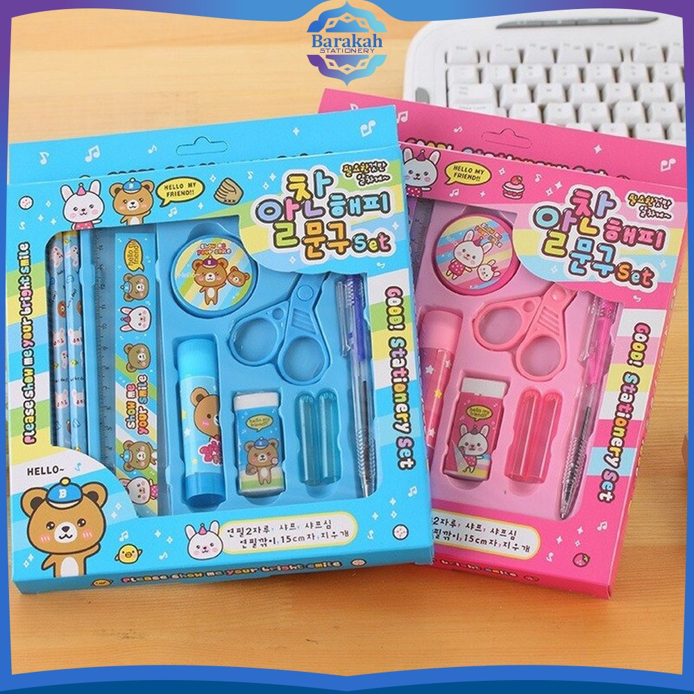

Paket Alat Tulis Anak TK / Alat Tulis Set 8in1 Karakter Stationery Kids / Set School Supplies for Child Writing Gift Eraser Ruler Barakah Stationery A26