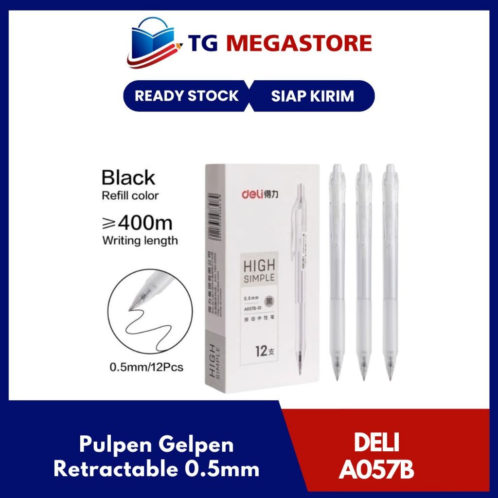 

Pulpen DELI Gelpen Retractable 0.5mm - A057B-01