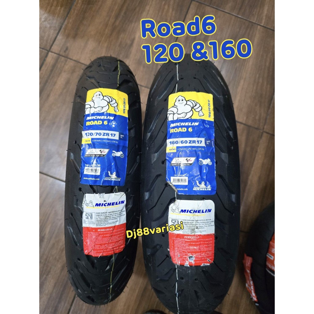 Ban michelin road6 120/70-17 dan 160/60-17 depan belakang road 6 ban 120 160 set ninja250 r25 cbr250