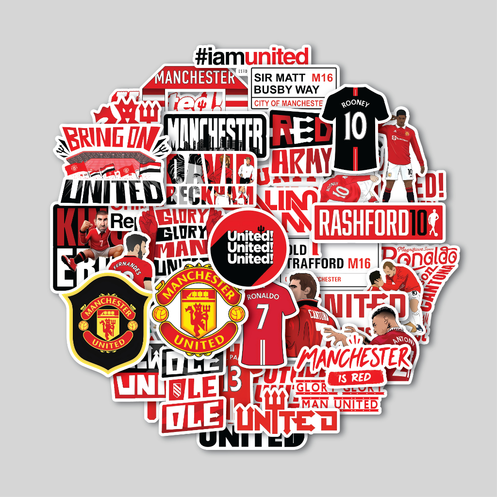 

BH01 STICKER PACK MANCHESTER UNITED STICKER TUMBLR LAPTOP STIKER KOPER HELM