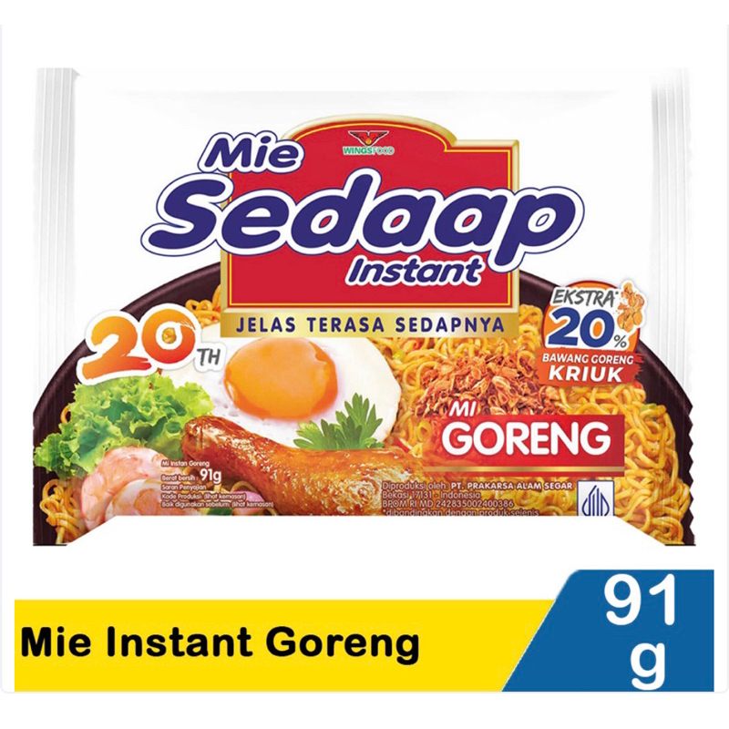 

sedaap goreng mie instan 91g
