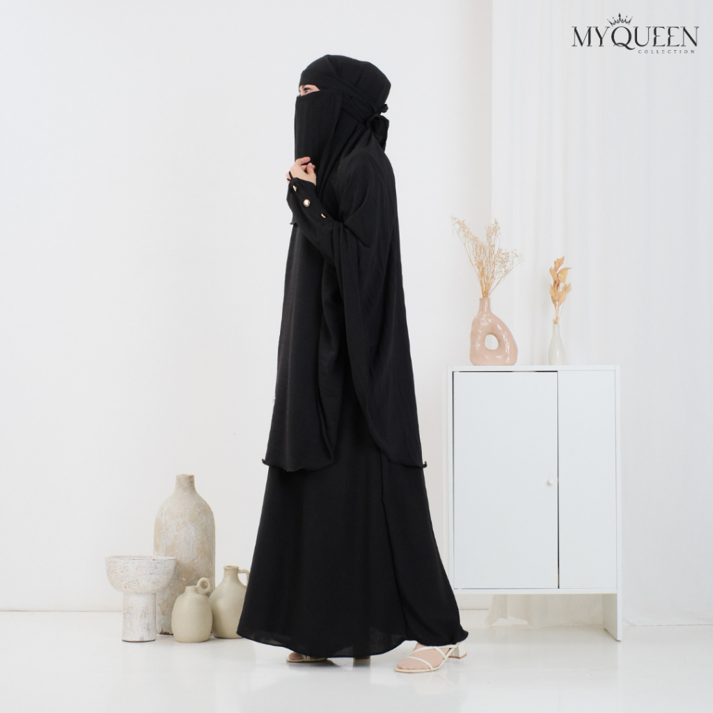 wajib punya amira abaya gamis umroh set khimar free cadar bandana gamis syar'i pengajian