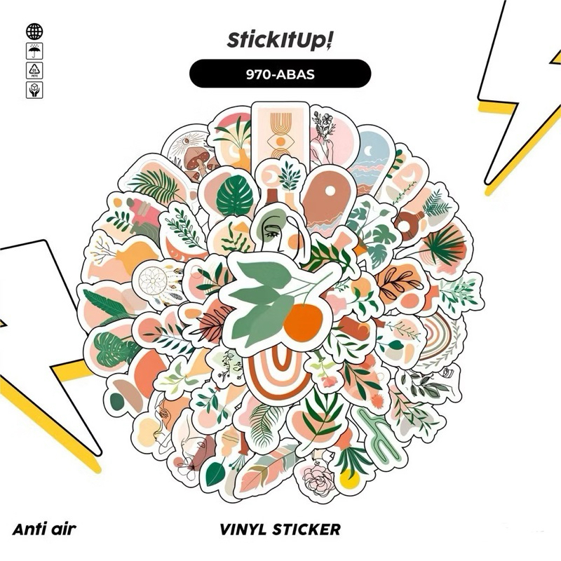

[ , ] 5pcs Stiker Motif Seni Abstract Bohemian untuk Laptop, Handphone dll