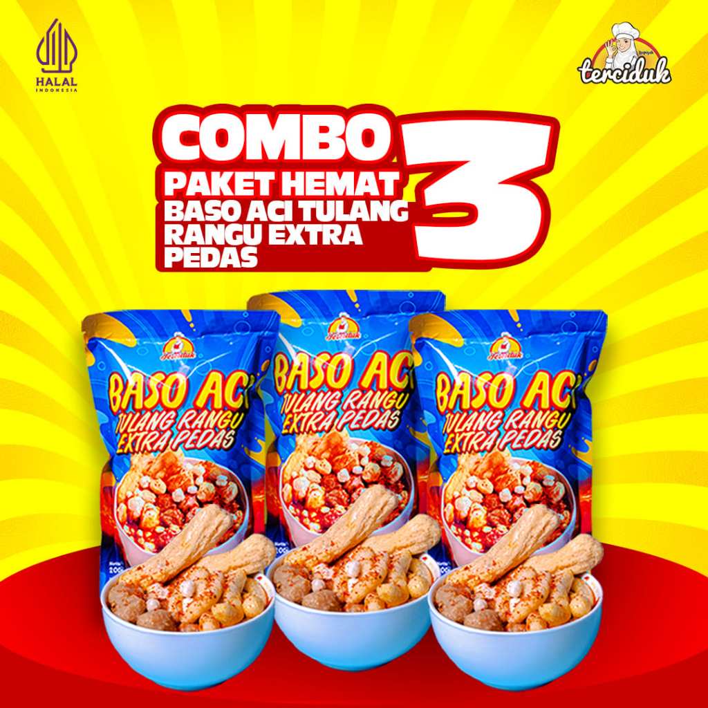 

Paket Baso Aci Tulang Rangu - Paket Hemat 3 bungkus Baso Aci Tulang Rangu EXTRA PEDAS PAKET KOMPLIT - Bacitul Baso Aci Urat Tulang Rangu