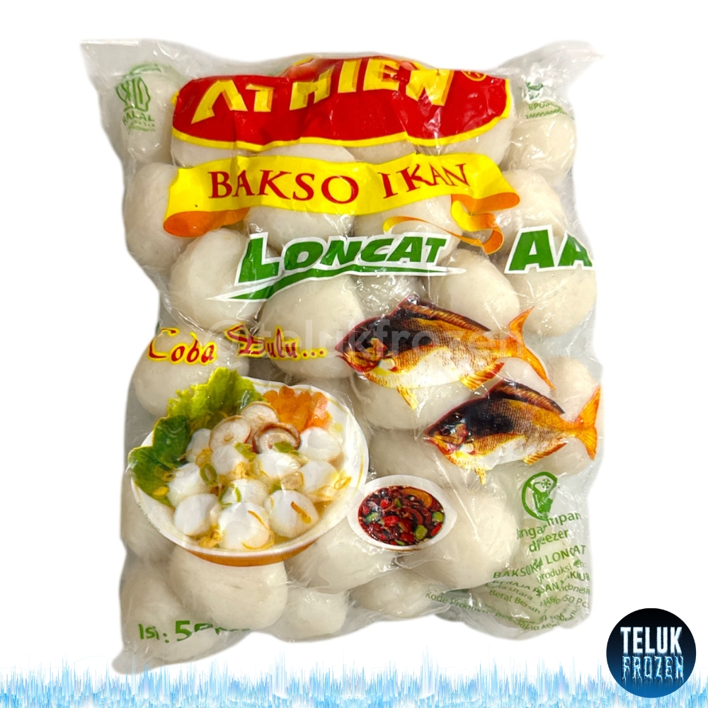 

Athien Bakso Ikan Loncat AA isi 50 pcs Premium Asli Belitung 1050 gram 1050gr gr Halal Enak Best Fish Ball 50 butir 1035gr 1kg