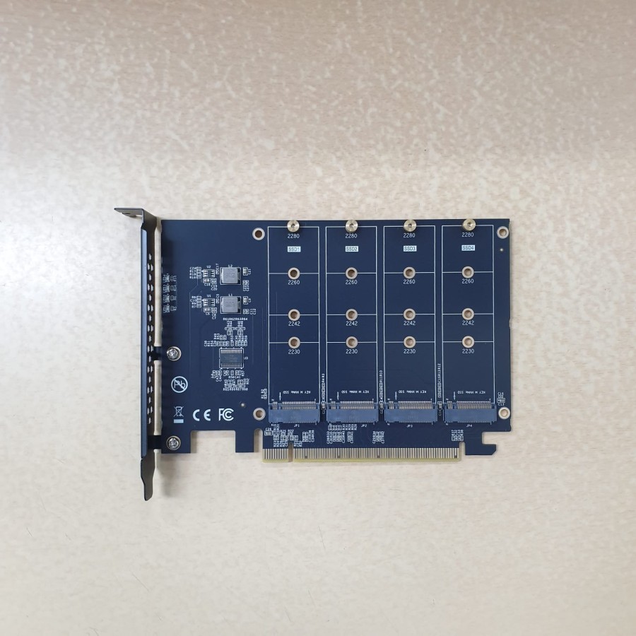 PCIE x16 PCI Express to 4 x NVMe. speed 32 Gbps