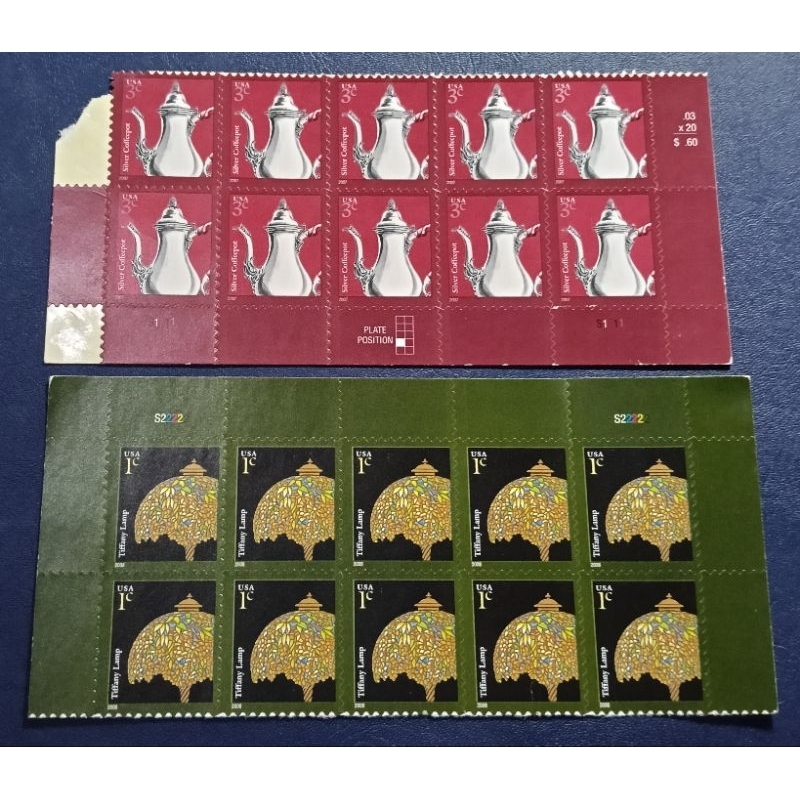 

Prangko Lawas Asing USA Prangko Lawas Sticker Langka 2 pcs Blok 10 (20 keping)