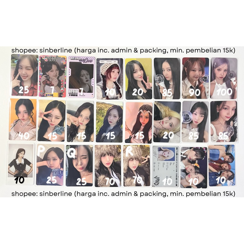 pc photocard sowon yerin eunha yuju sinb umji album ready set love rewrite season of memories photob