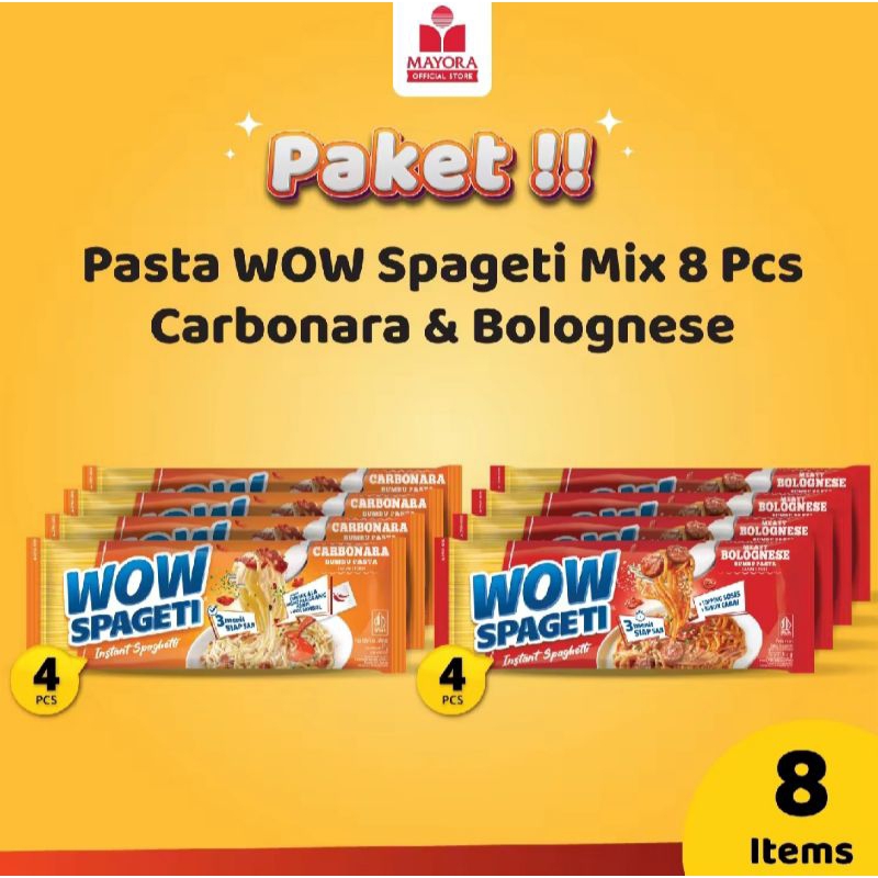 

Paket 8 Pasta Wow Spageti Mix Creamy Carbonara & Bolognese
