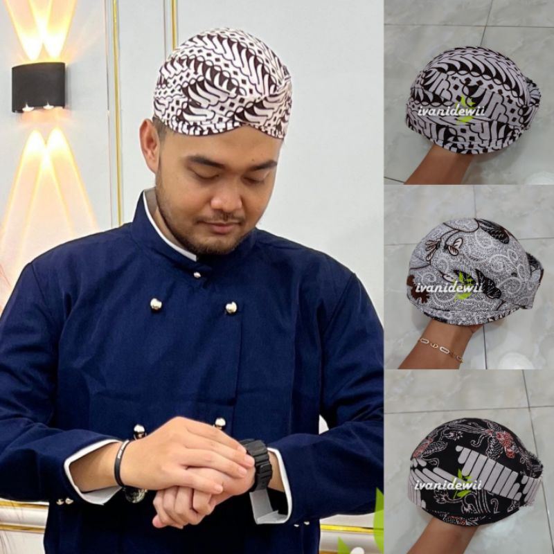 Blangkon Solo - Motif Jarik Putih || Blangkon Dewasa