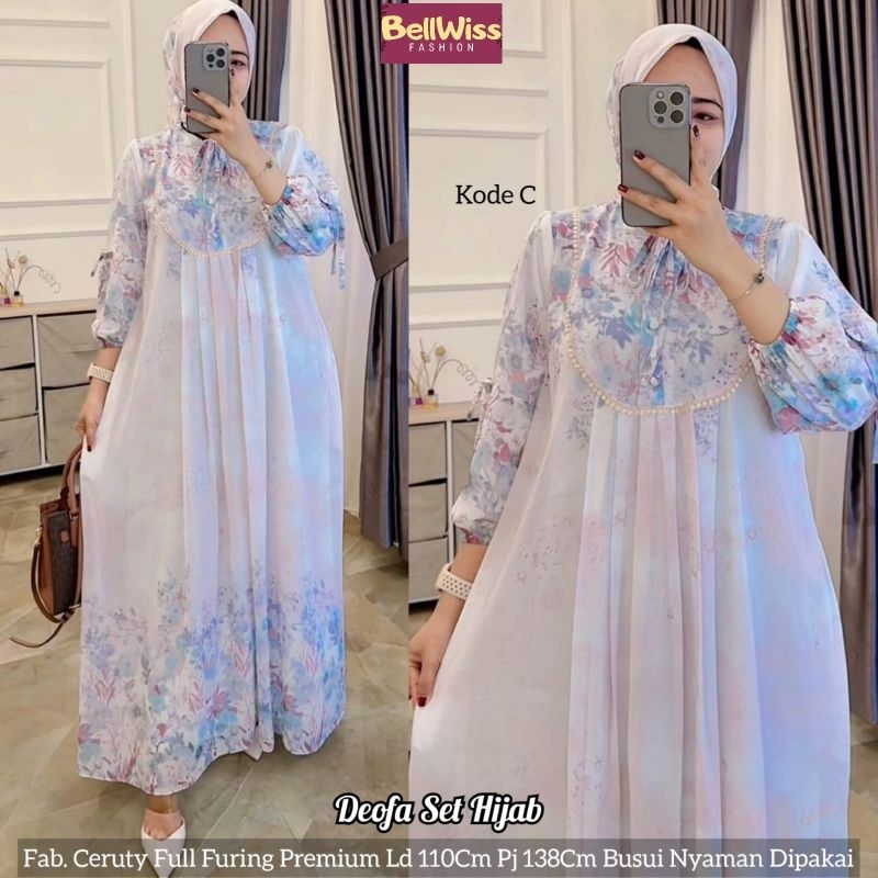Deofa set hijab/Setelan hijab wanita/Setelan wanita