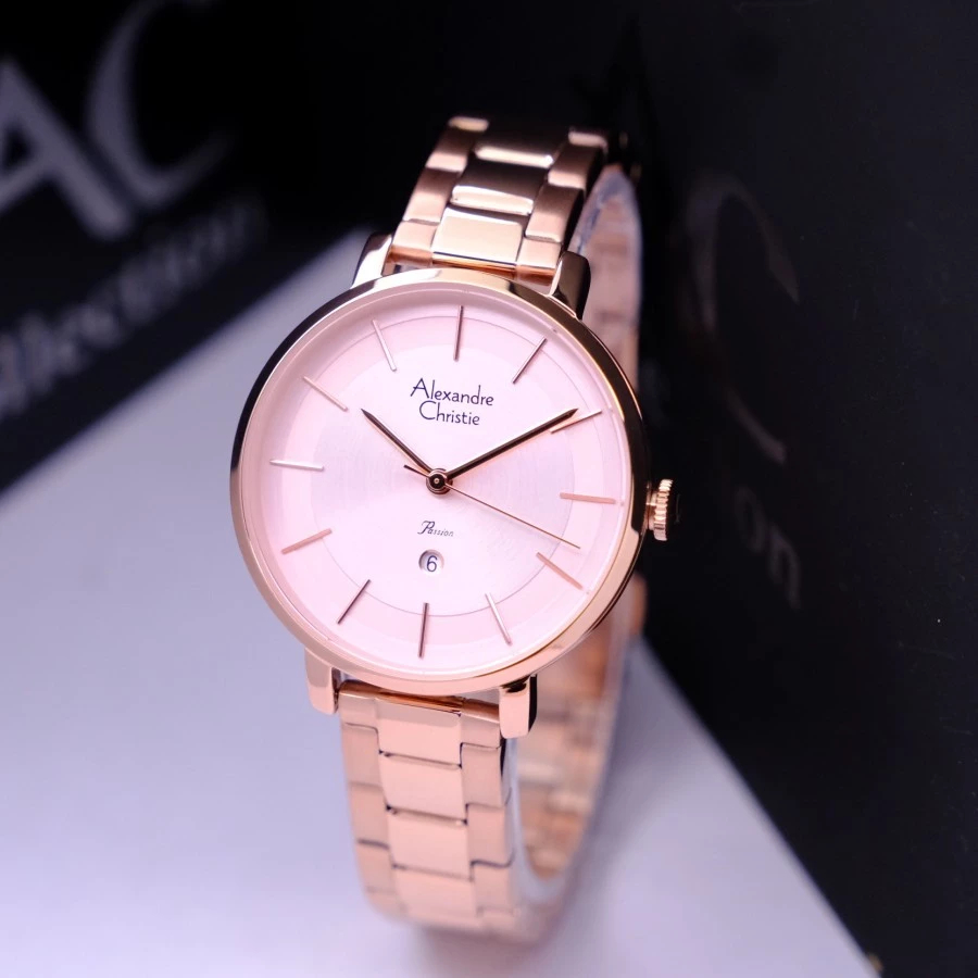 ORIGINAL JAM TANGAN WANITA ALEXANDRE CHRISTIE RANTAI STAINLESS STEEL AC 2840 2870 2925 2927 2946 297
