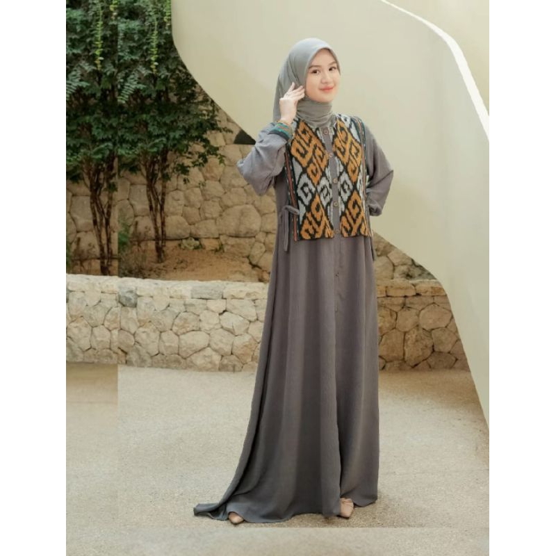 Gamis Dress Tenun Casual Untuk Lebaran Rekomendasi Buat Busui Juga