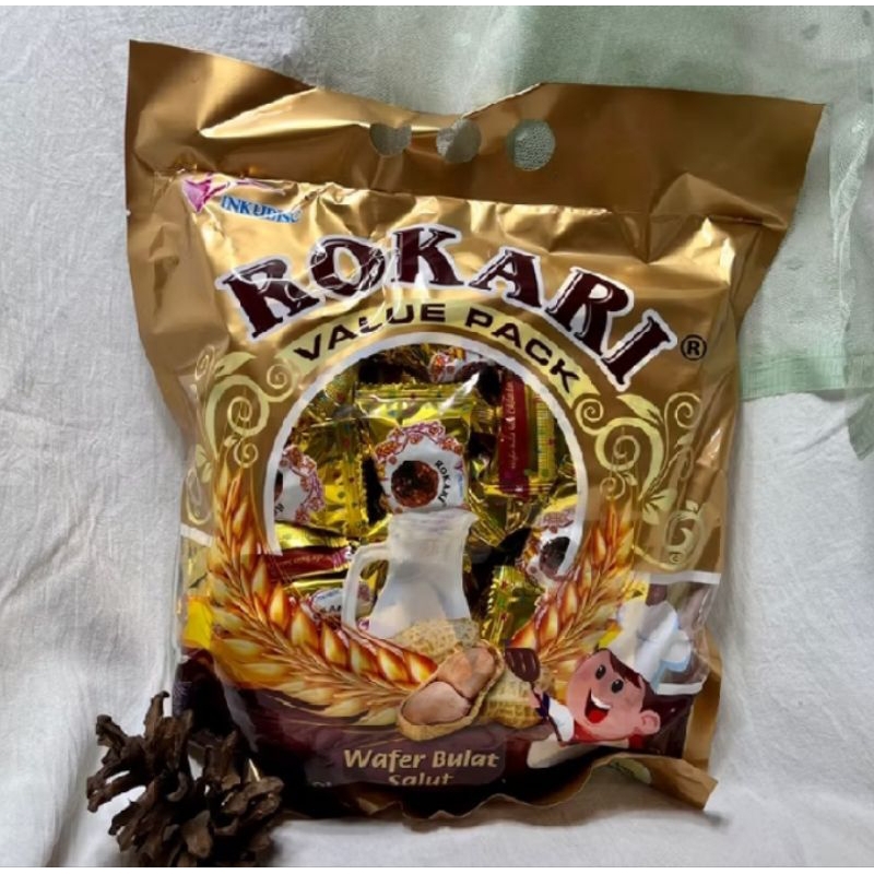 

ROKARI WAFER BULAT SALUT COKLAT DAN KACANG ISI 50 PCS/Allbakti snack/Snack viral