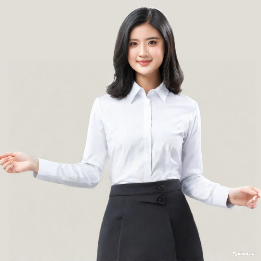 Kemeja Kerja Wanita Lengan Panjang - Hem Putih wanita - Baju Kerja Wanita - Kemeja Putih Bersih