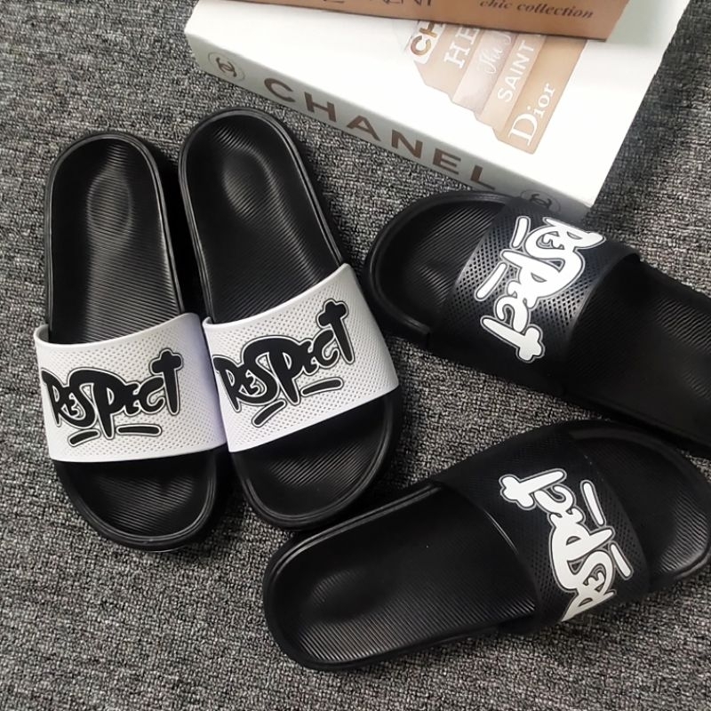 diskon sandal slop tanpa lem // RESPECT upper jaring slop sandal kekinian.