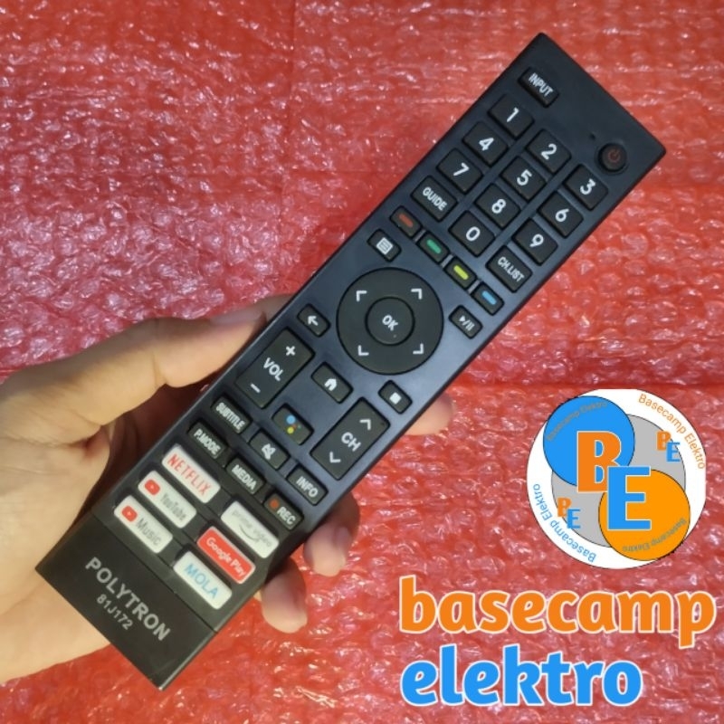 Remote TV POLYTRON Android TV 81J172 81J208 81J232 81J264 81J457 Non Voice Remot TV POLYTRON Android