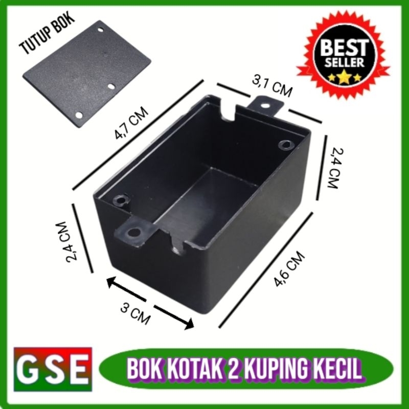 Bok Kotak plastik kecil 2 kuping/BOK kecil plastik Hitam/BOK Kotak kecil penyimpanan komponen Electo