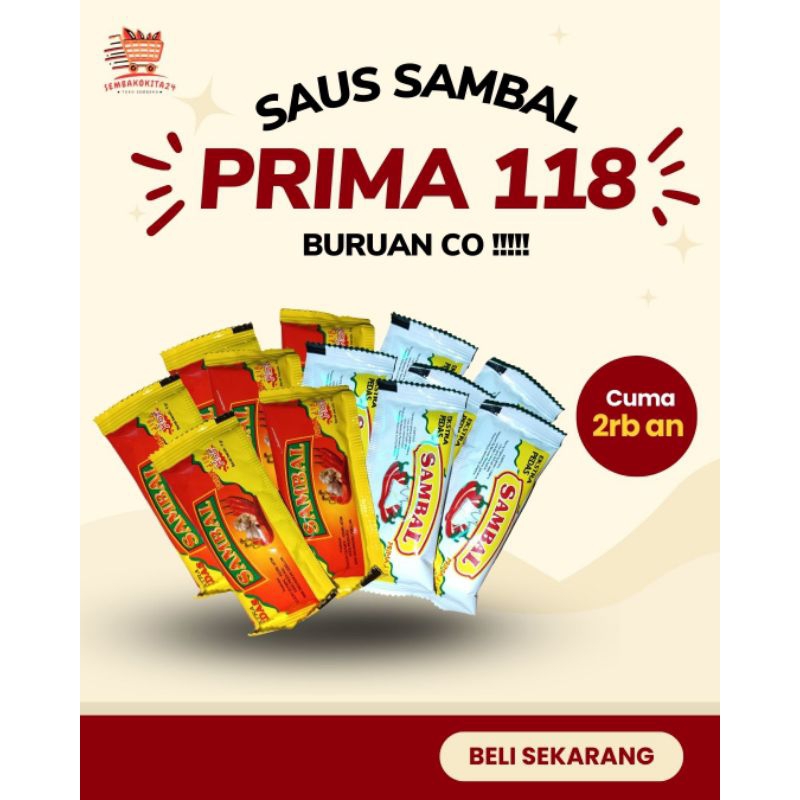 

Saos Sambal Sachet Murah Prima @ 9 Gram Isi 25 Pcs