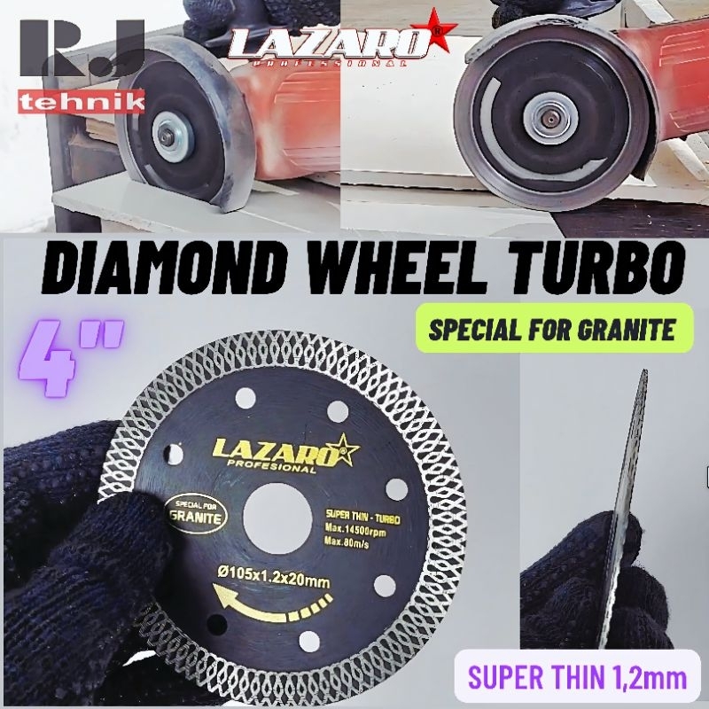 Diamond Wheel Granit Super Thin Turbo 4 inch Mata Pisau Potong Granit Tajam