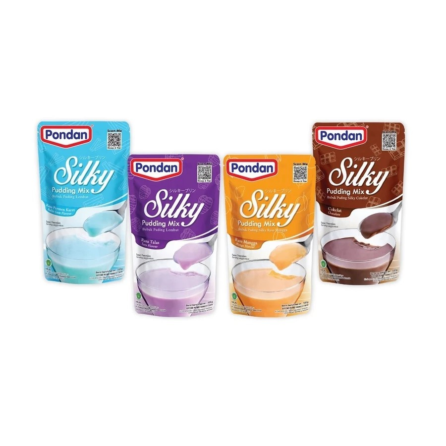 

Pondan Silky Pudding Mix 100gr soft Puding Bubble Gum Taro Mangga Cokelat