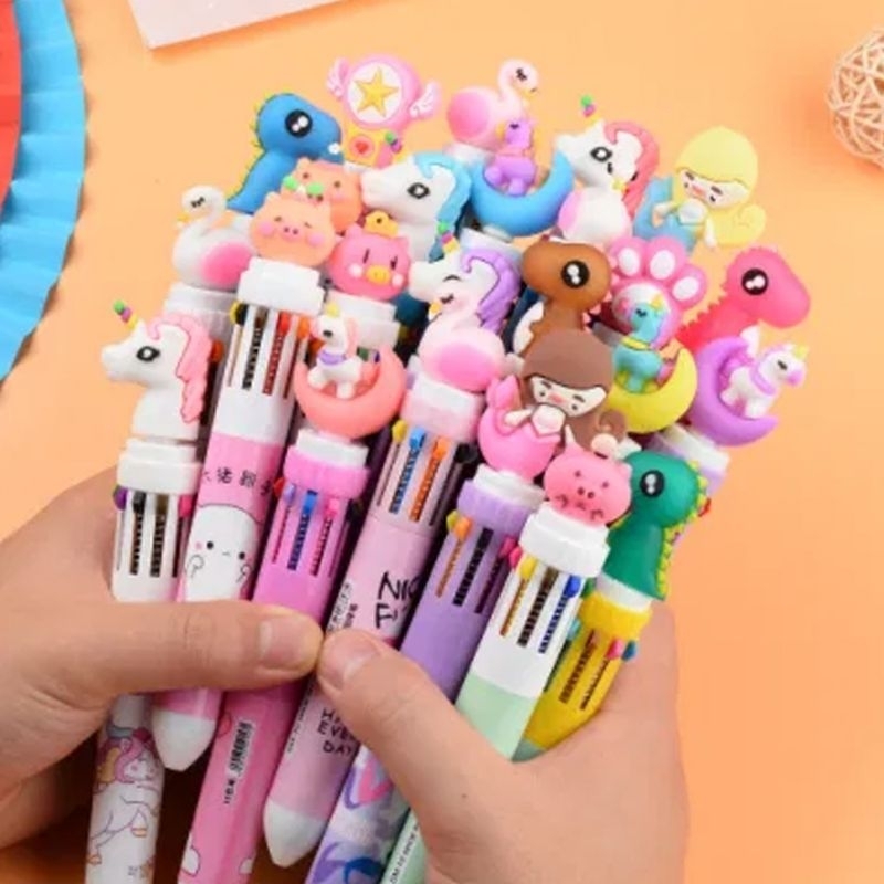 

pena 10 warna Karakter lucu / pulpen 10 warna / pena karakter lucu